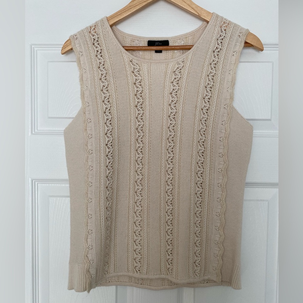 J Crew Crochet Knit Sleeveless Sweater Size Medium